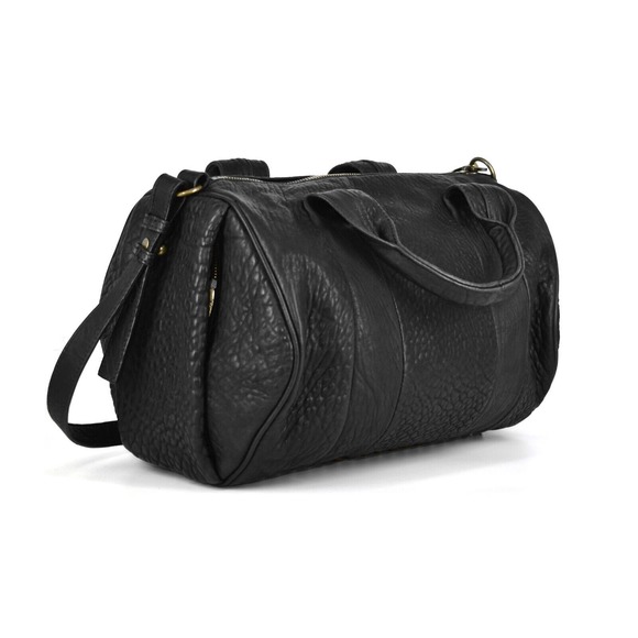 Alexander Wang Handbags - E0 Auth ALEXANDER WANG Black Pebbled Lamb Leather Brass Studded Bottom Rocco Bag